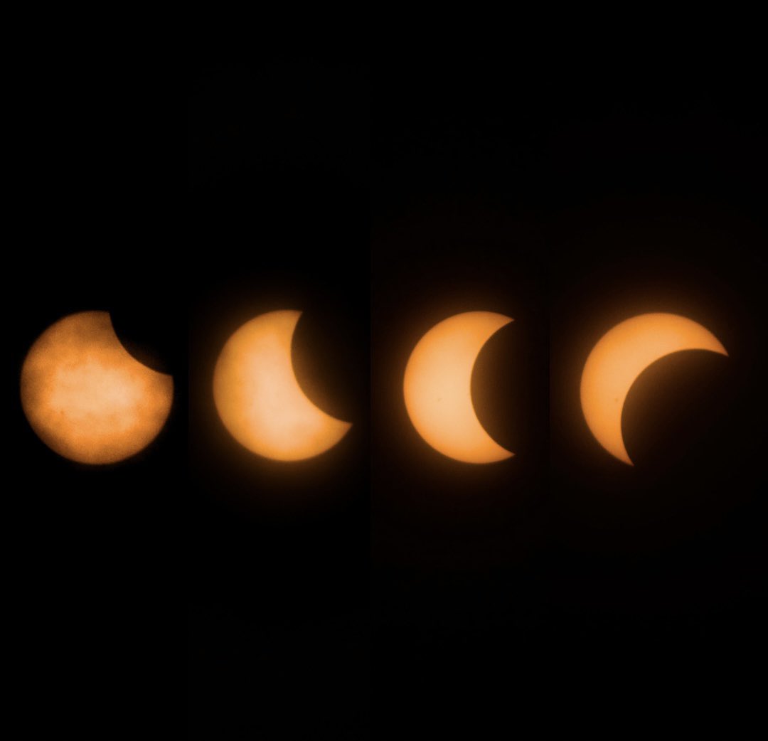OfficialJoelF's tweet photo. Solar eclipse from Miami 🌙 https://t.co/Wvskz0E2UT