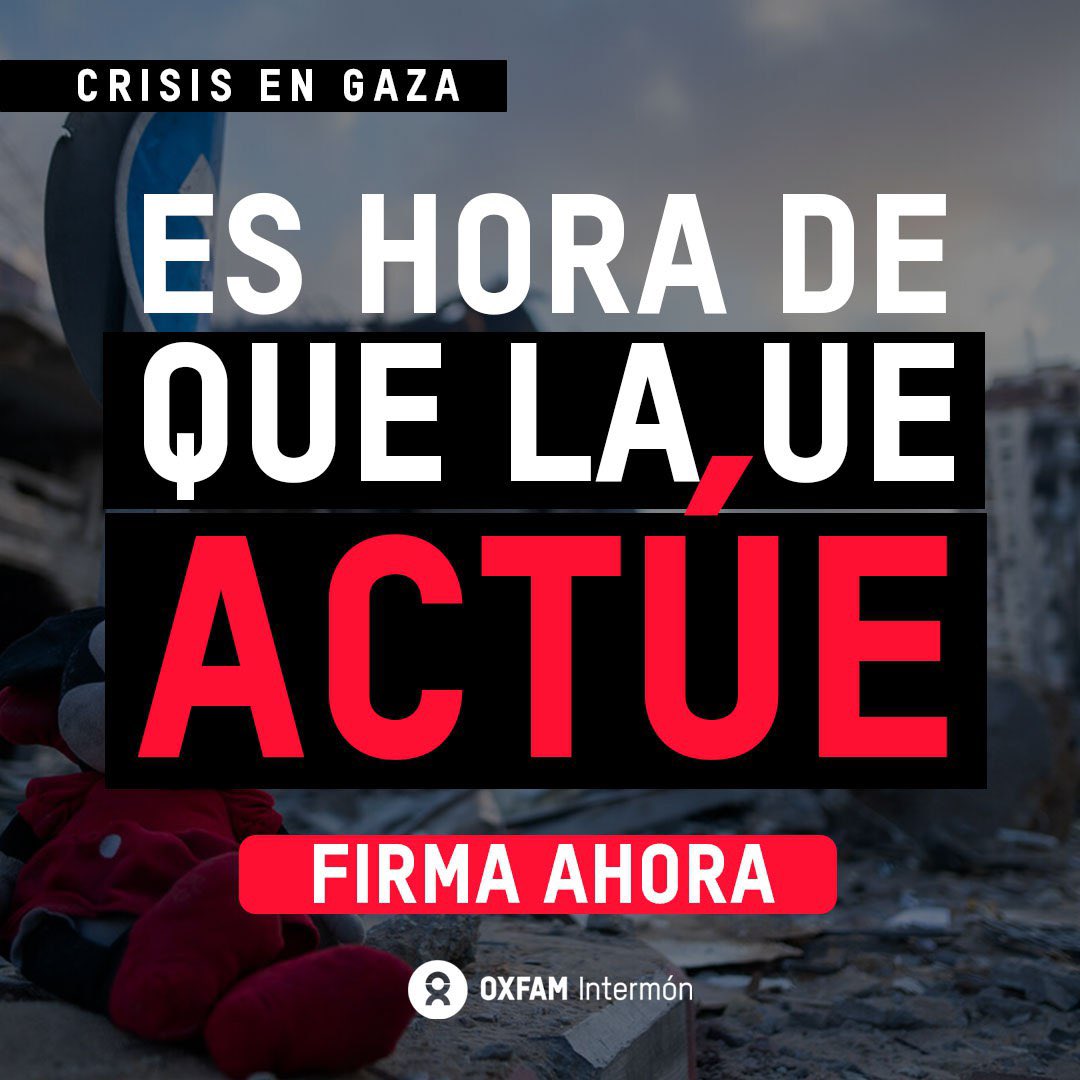 OxfamIntermon's tweet photo. ⁠No podemos permitir que la UE permita la vulneración de derechos humanos. Pedimos a

@sanchezcastejon 
 y
@JosepBorrellF @eu2023es 

que intervengan para poner fin a la crisis que se vive en Gaza. Por favor, FIRMA  👉 https://t.co/9weDlOZbUt https://t.co/oGXf7XKR3m