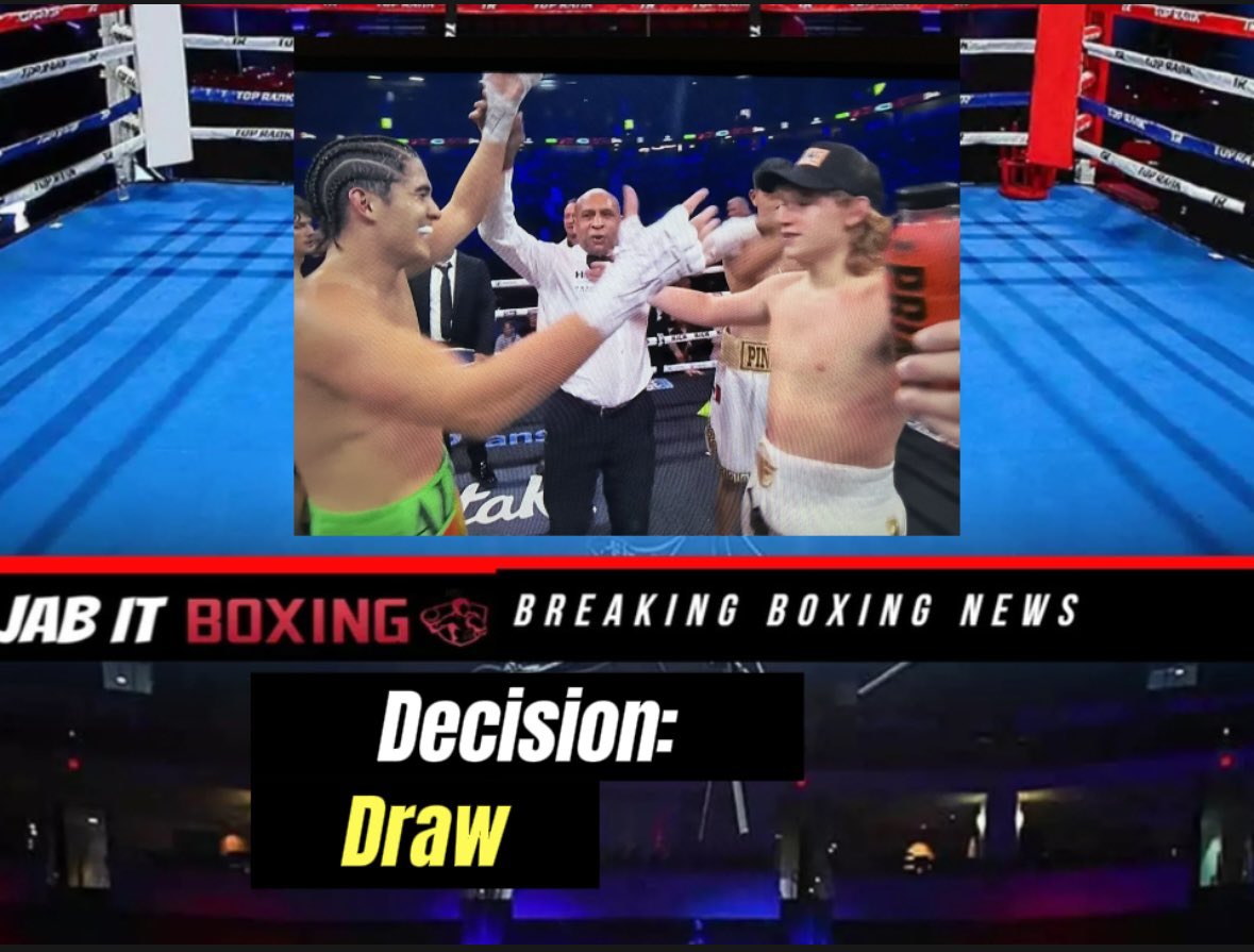 JabItBoxing's tweet photo. The Tag Team Championship match ends in a DRAW🤯👀
#Misfitsboxing #Misfits #tagteamboxing #ksifury https://t.co/WXoWOGU84l
