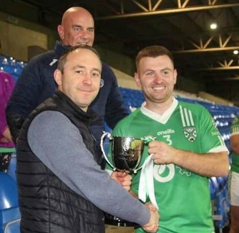 CLGLaois's tweet photo. Congratulations to Stradbally. 

2023 Laois Shopping Centre: Senior Football 'B' Champions and the first ever winners of the new John Conway Cup 🏆 🔵⚪ 

Commiserations to The Heath. 

Full Time Score: 
Stradbally: 3-10
The Heath: 0-5 https://t.co/Sn54XZ4r6x