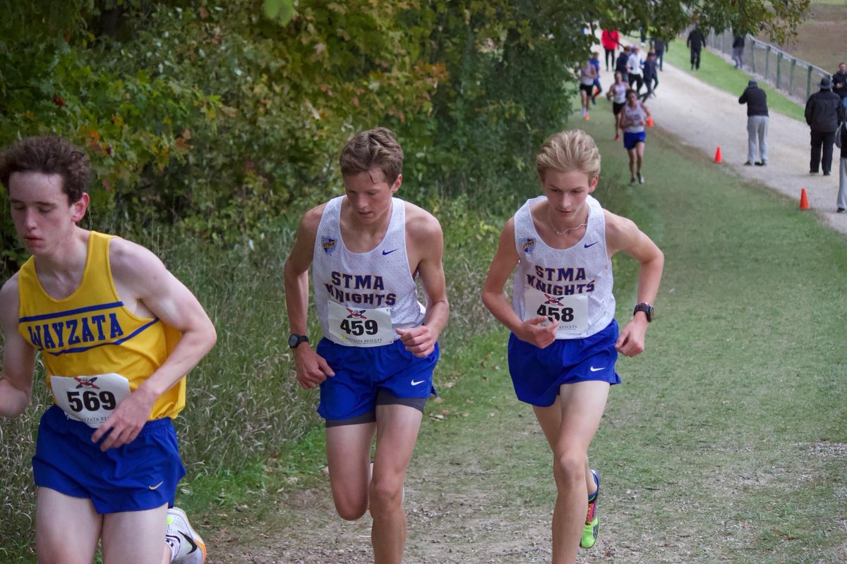 STMAXCBoys's tweet photo. Some pictures from this weeks Lake Conference Championship meet. The boys competed well with 23 out of 35 participants earning PRs. Junior Max Salas once again earned all conference honors with a 15th place finish. Great work boys! https://t.co/mOJZFZgvH2