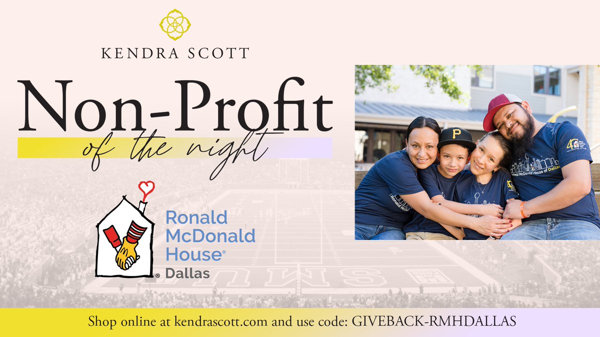 RMHDallas's tweet photo. (2/2) Kendra Scott will also host a virtual "give-back" event all weekend long, starting 10/27 💛

We invite YOU to help us celebrate this special moment! Get your game tickets today (proceeds support RMHD) - https://t.co/mm7O98RS4c https://t.co/Tfn9sMD68z