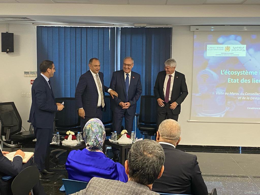 AmbSuisseMaroc's tweet photo. Merci au ministre @mezzourR pour son exposé magistral sur le rôle fondamental de la propriété industrielle et commerciale dans la croissance économique et sur l’écosystème industriel du #Maroc. https://t.co/i6tO2Vwhnr