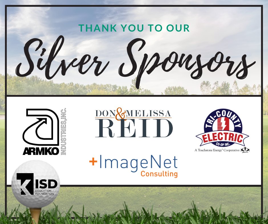 KISD Ed Foundation (@kisdfoundation) on Twitter photo It just doesn’t get 𝗽𝘂𝘁𝘁𝗲𝗿 than this! We are beyond grateful for our 𝗧𝗲𝗲-𝗿𝗶𝗳𝗳𝗶𝗰 Silver Sponsors! Thank you,
Armko Industries, Don & Melissa Reid, <a href="/BMI_Imagenet/">ImageNet Consulting</a>, & Tri-County Electric Cooperative, Inc. It just doesn’t get 𝗽𝘂𝘁𝘁𝗲𝗿 than this! We are beyond grateful for our 𝗧𝗲𝗲-𝗿𝗶𝗳𝗳𝗶𝗰 Silver Sponsors! Thank you,
Armko Industries, Don & Melissa Reid, <a href="/BMI_Imagenet/">ImageNet Consulting</a>, & Tri-County Electric Cooperative, Inc.