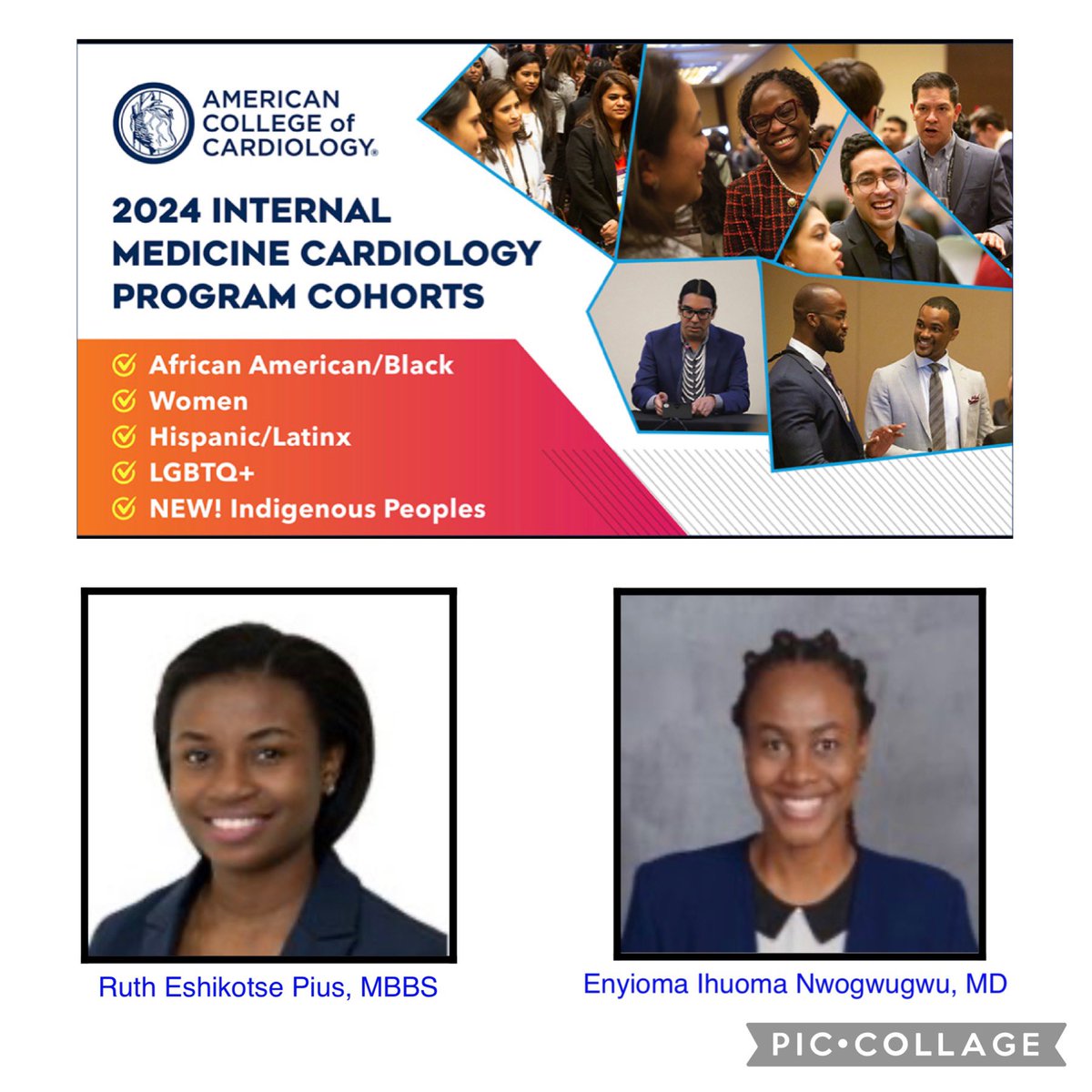 Congratulations to our PGY 1s Dr. Ruth Pius and Dr. Oma Nwogwugwu for being chosen to participate in the #ACCIM @ACCinTouch . We are so proud!!! #ACCDiversity 

#imlincoln