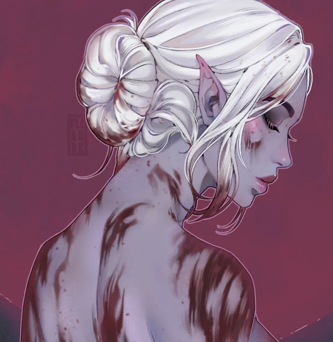 little snippet from my Minthara artworkthat went invisible shortly after posting #BaldursGate3 #BG3 