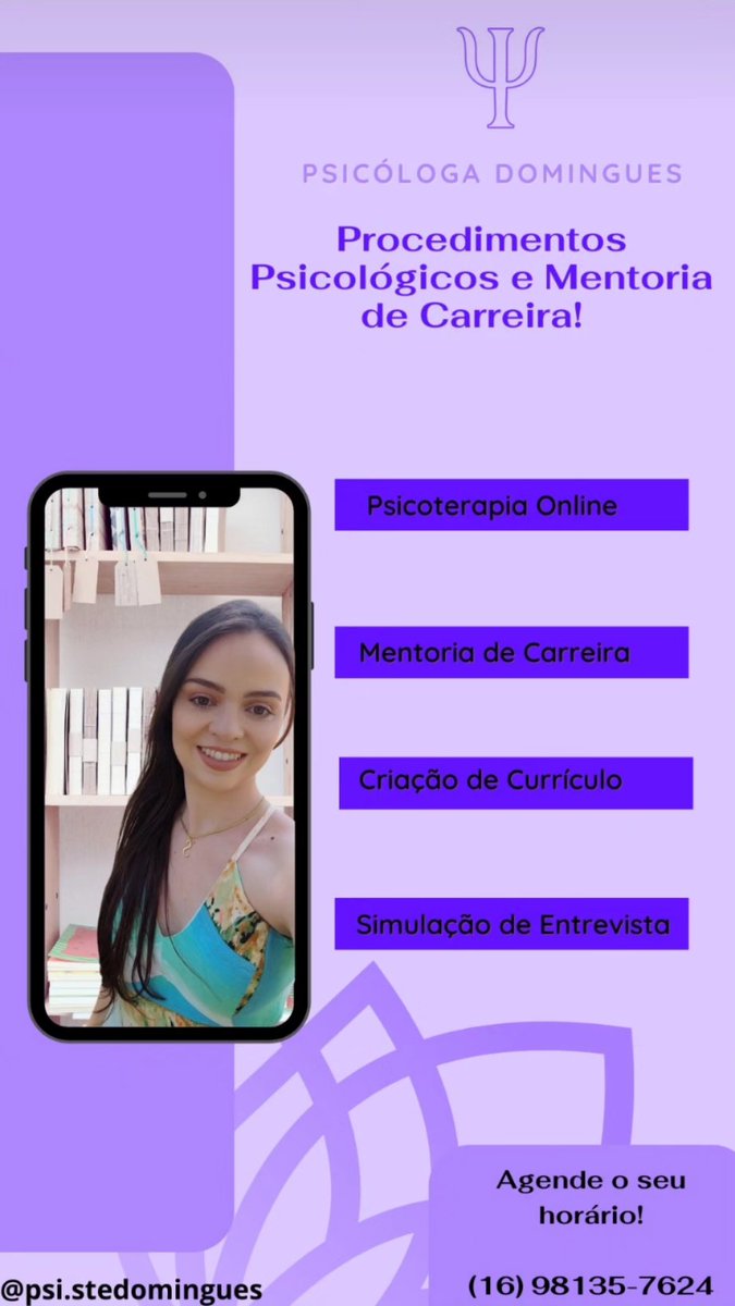 sterecruiter's tweet photo. Oiii Pessoal quem tiver interesse em atendimentos psicológicos, mentorias de carreira... Me chama aiiii 🙏 https://t.co/nurxsRWh3N