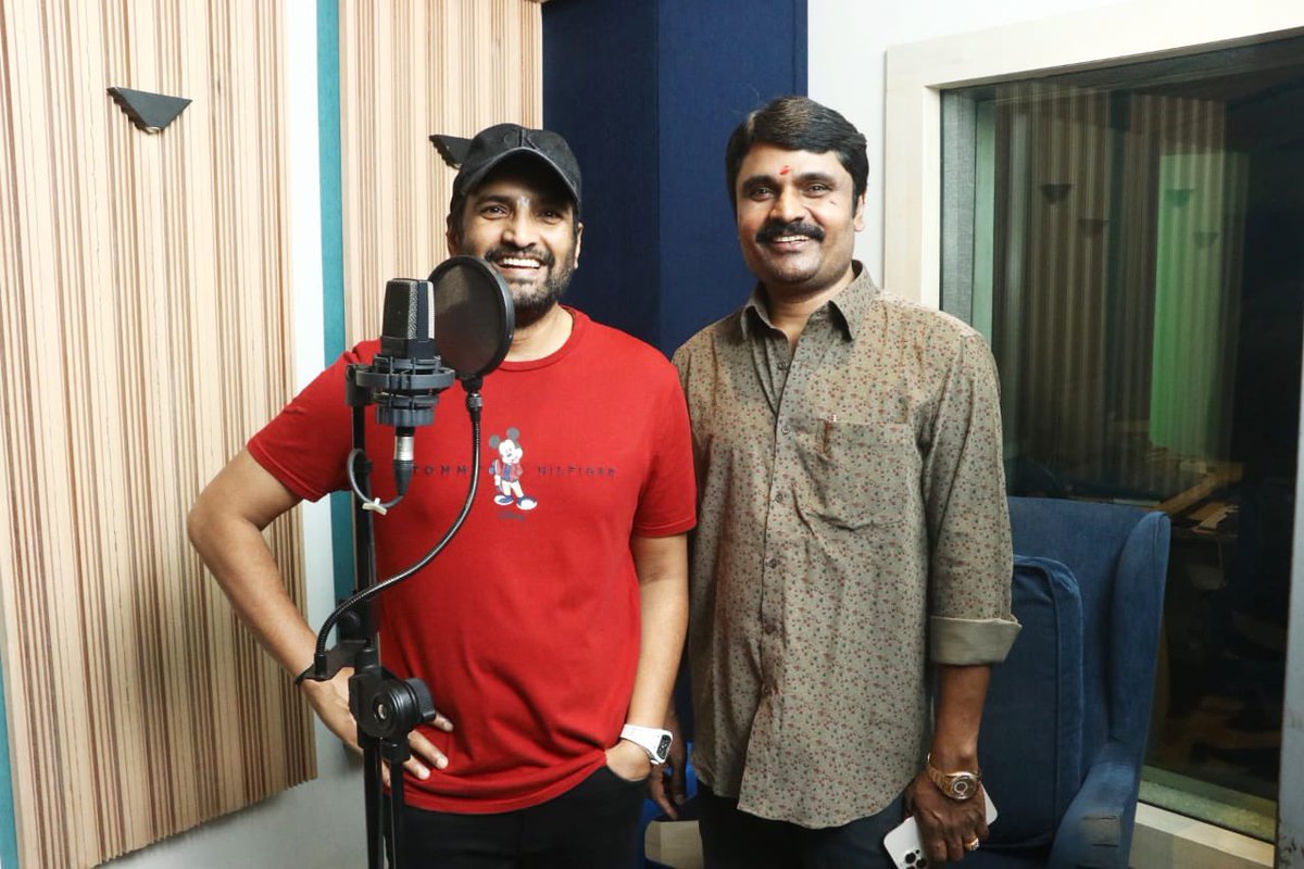 With all your blessings, dubbing for my next with @gopuram_films’ ProdNo5 🙏😊
Extremely happy to  @iamsanthanam
@Gopuram_Cinemas Produced by G.N. Anbuchezhian sir!
Directed by @dirnanand, An @immancomposer Musical.
#GNAnbuchezhian #SushmithaAnbuchezhian