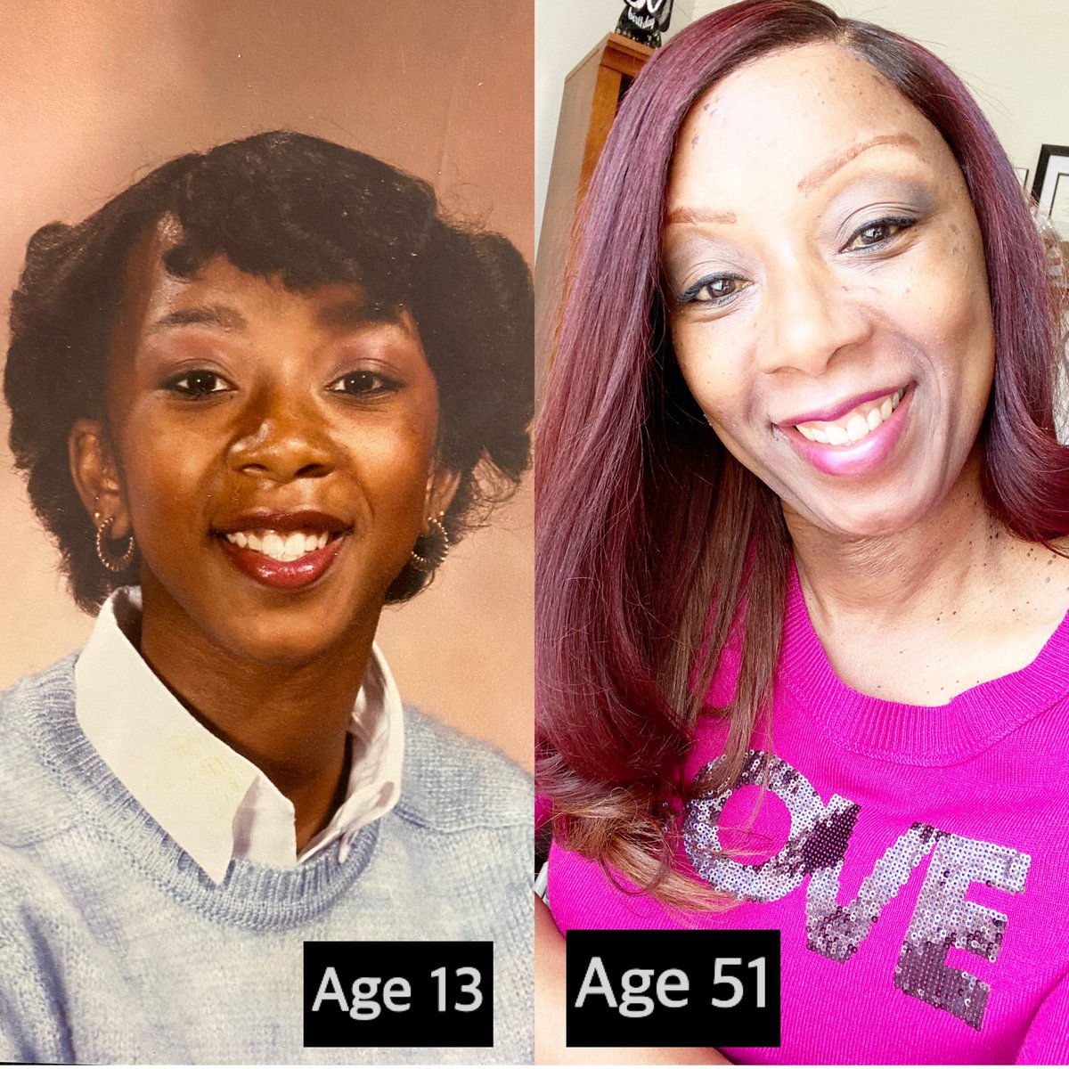 WellWomanSuite's tweet photo. In less than 2 weeks, I will be 52 years old! That blows my mind.
Oh…the journey I have taken since I was that young girl on the left. But I am so, so grateful that I am still here! 🙌🏽
Thankful. Grateful. Blessed.
#blessed
#genx
#flyageless
#queenager https://t.co/3k81LeHxkr