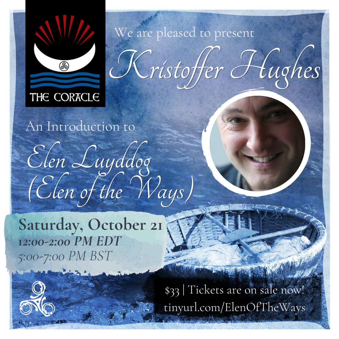 One week from today Kristoffer Hughes will be leading The Coracle Special Event: Elen Luyddog (Elen of the Ways).

Get your tickets now!
Tickets: tinyurl.com/ElenoftheWays
Recordings: Available to those who buy tickets before the event.
* This event is open to the public!

#druidry