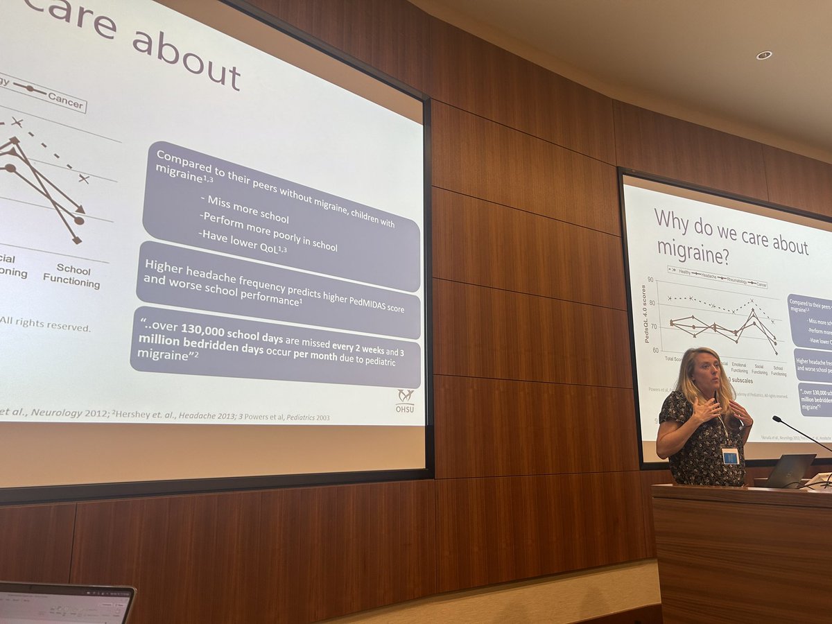 melissarayhill's tweet photo. Dr. Kaitlin Greene tells us:
🗣️Over 130,000 school days are missed every 2 weeks and 3 million bedridden days occur per month due to #migraine in children. 🤯🥺 #HeadacheEdu https://t.co/h4qKNYUp1e