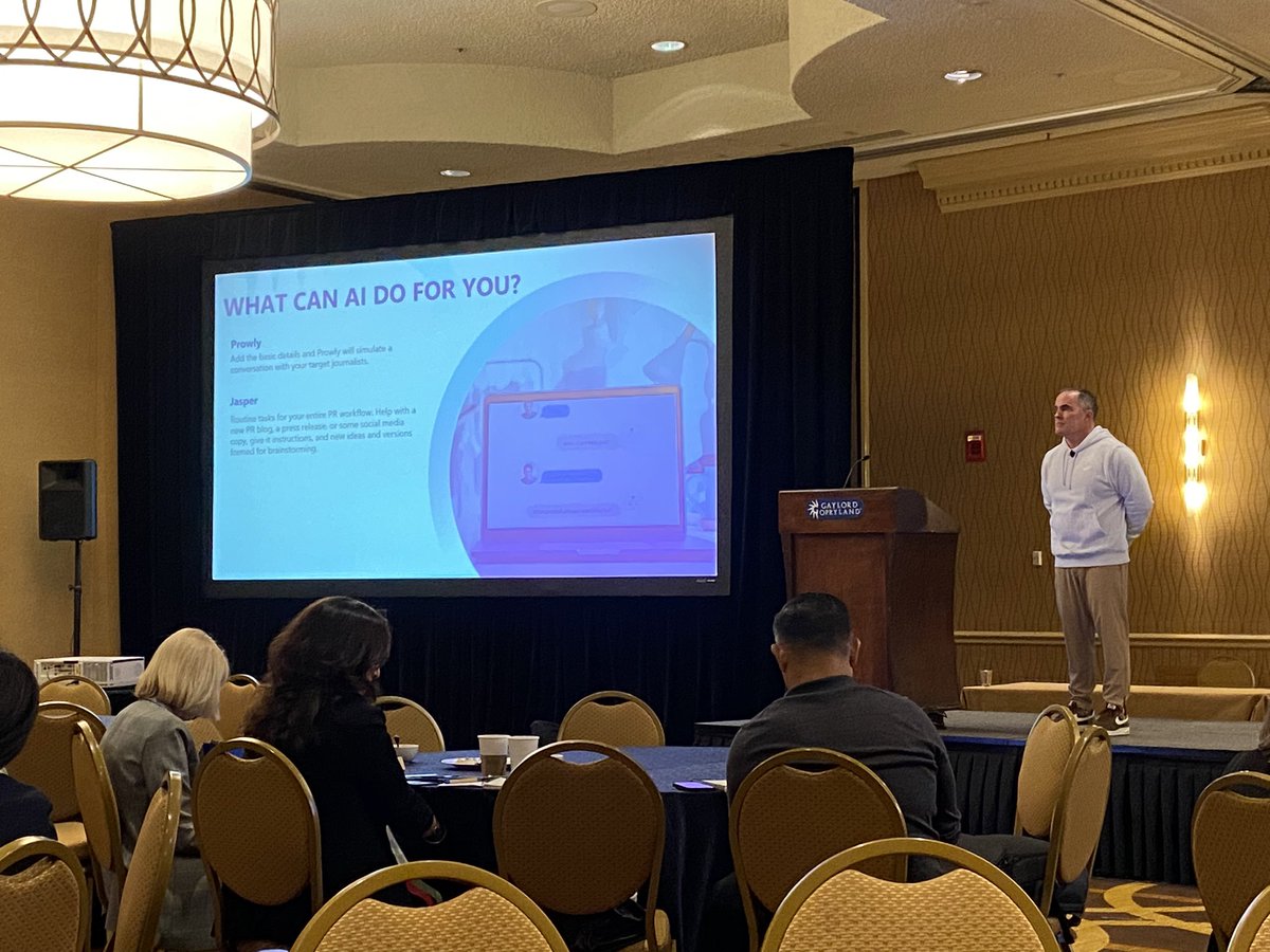 The <a href="/PRSAHealth/">PRSA Health and Life Sciences Section</a> session on #AI and #chatgpt is amazing! Packed with so much info. #prsahealthconf23