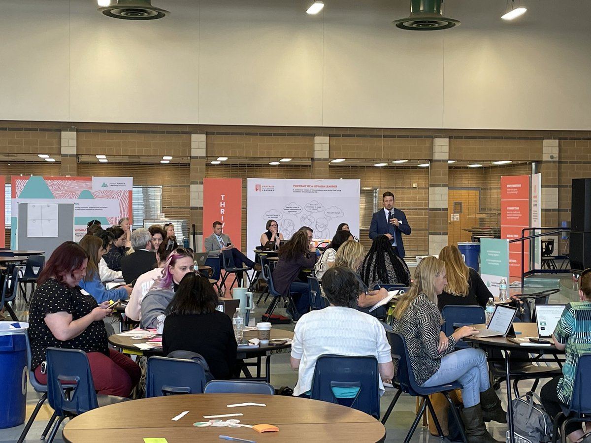 Solid facilitation from <a href="/SydYoungUT/">Syd Young (she/her)</a> @hilgerl <a href="/CoryHenwood/">Cory Henwood</a> <a href="/travislape/">Travis Lape</a> setting the stage for the Competency Champions to start their learning cycle on their innovative focus. <a href="/NVportrait/">Nevada Future of Learning Network</a> @NevadaReady #FutureReadyNV <a href="/knowledgeworks/">KnowledgeWorks</a>