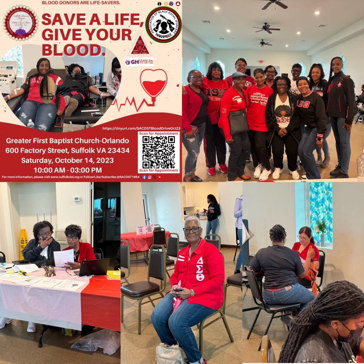 SACDST1964's tweet photo. We would like to thank our community for taking the time donating 11 pints🩸🩸🩸to our Blood Drive event. We look forward to continuing to support our community partners and are grateful for your support!
#SafeALife #BloodDrive #blooddonorssavelives #GHWINS #voterregistration https://t.co/UdmVP1qmsv