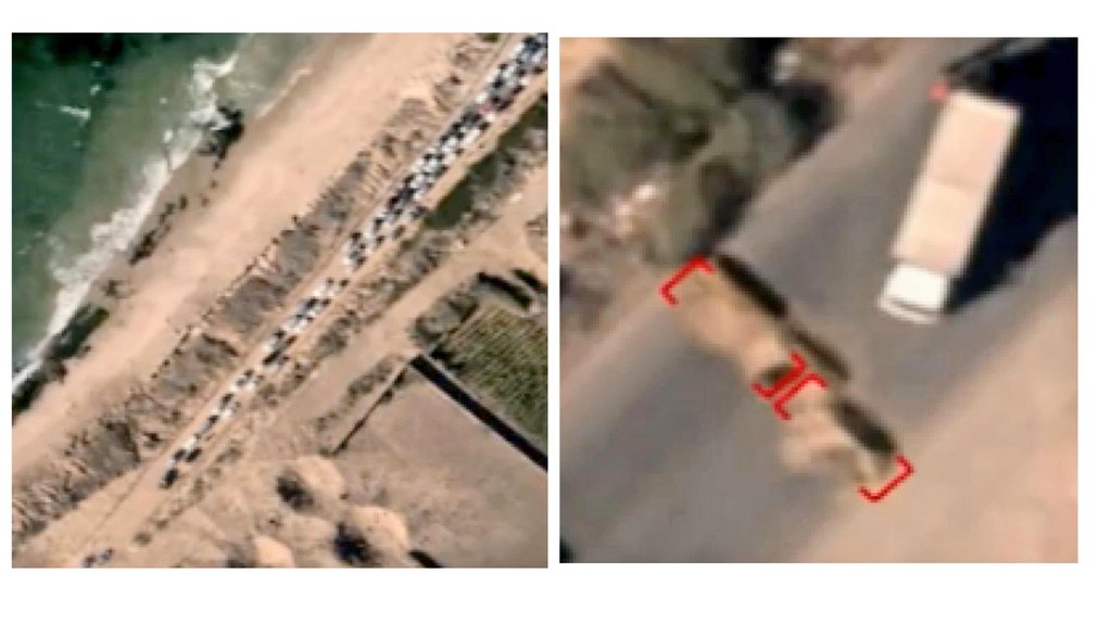 Breaking: Satellite images show that after #Hamas bombed the evacuation route (check the video evidence on my previous post), people continued to drive. Subsequently, Hamas terrorists placed roadblocks to prevent Palestinian civilians from evacuating from northern to southern