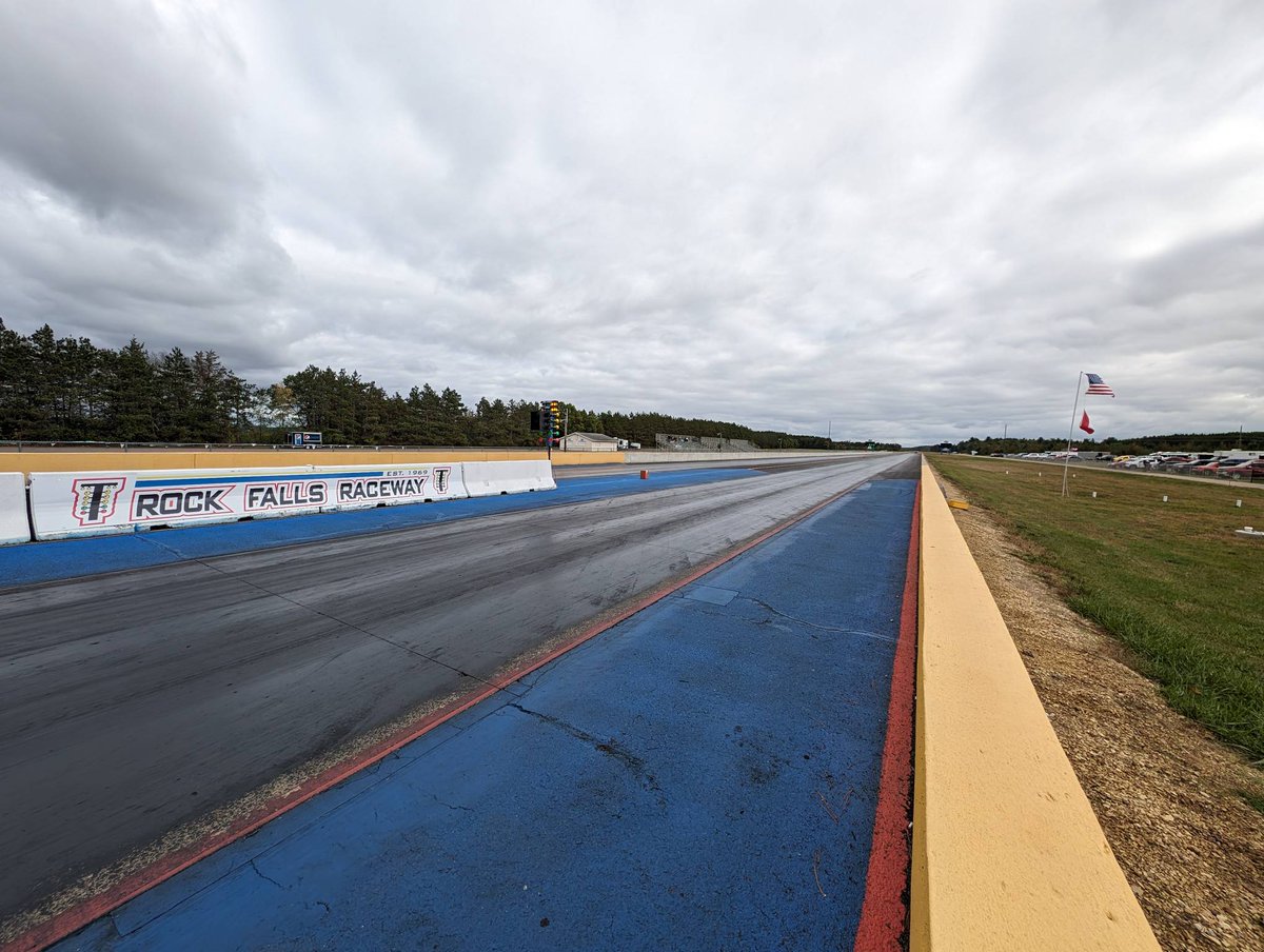 RaceRockFalls's tweet photo. The track is just about ready to go and we will be underway with today's Muscle Car &amp; Motorcycle Race shortly! https://t.co/M0NWkaVLkO