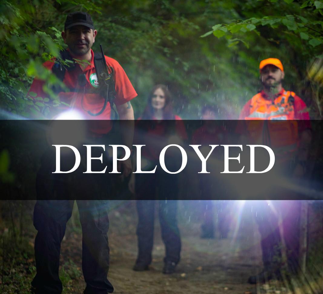 The team have been called out to search for a missing person.