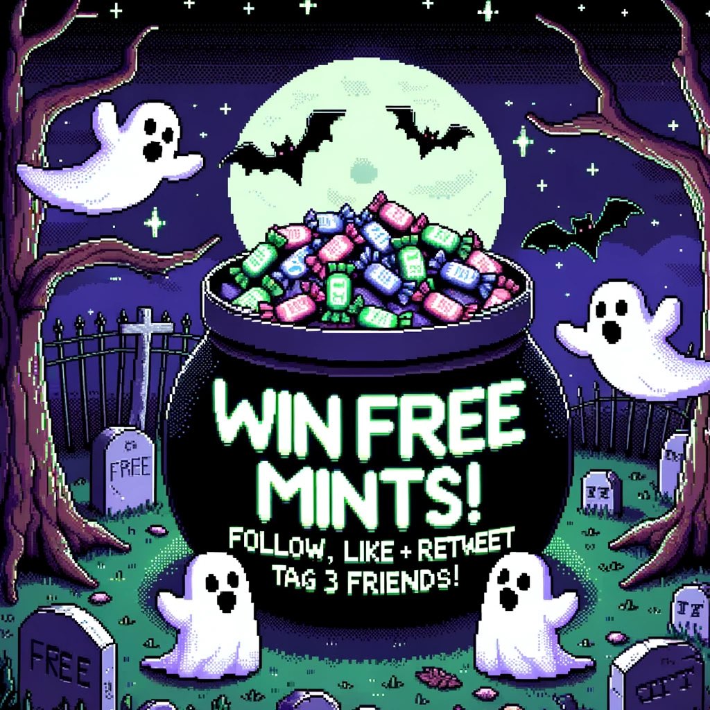 Skeleton_Punks's tweet image. 🎃 Cryptkeeper's Curse Contest!🎃

Dare to unearth FREE mints from the haunted depths? Join our macabre challenge if you dare! 

To summon your chance: 
1️⃣ Follow @Skeleton_Punks 
2️⃣ Like &amp;amp; Retweet this cursed scroll 
3️⃣ Tag 3 fellow souls
Conjure the spirits &amp;amp; await your fate 👻