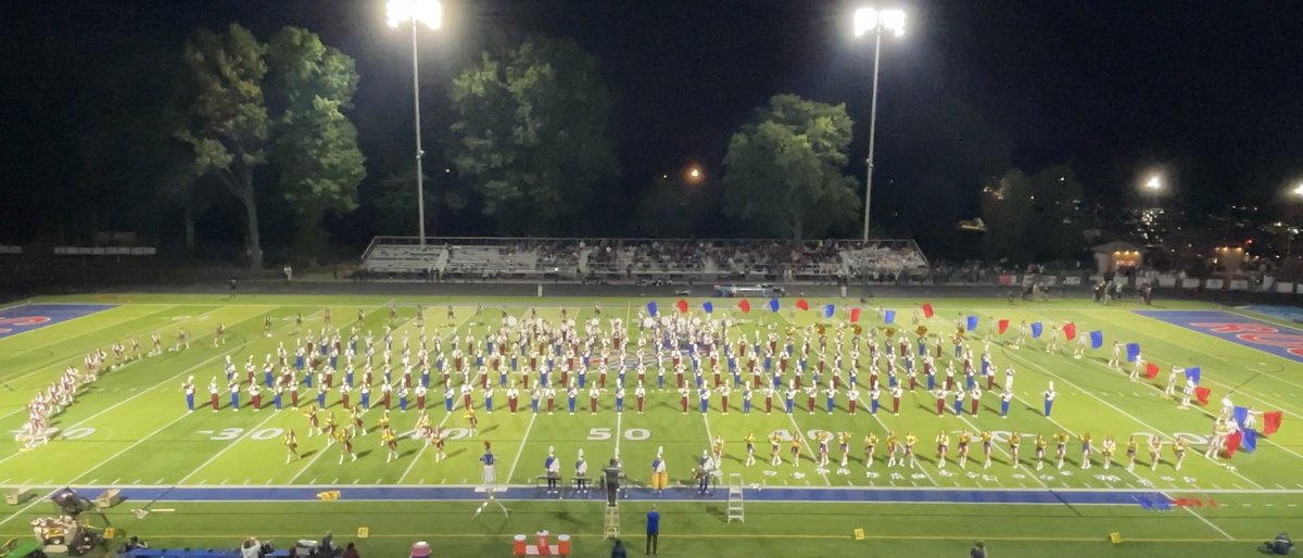 BandHam1's tweet photo. What a night 🤯! Epic championship win for our Pirates under @CoachWells1 a beautiful halftime show by the combined Bay &amp; @RRHSBand, all powered by @rockyrivercheer @RockyRiverFPA &amp; @RiverSuperFans … ALL OF THIS is why we #rrbandham. Support RRMB via 🔗 in bio! https://t.co/fsdW33th30