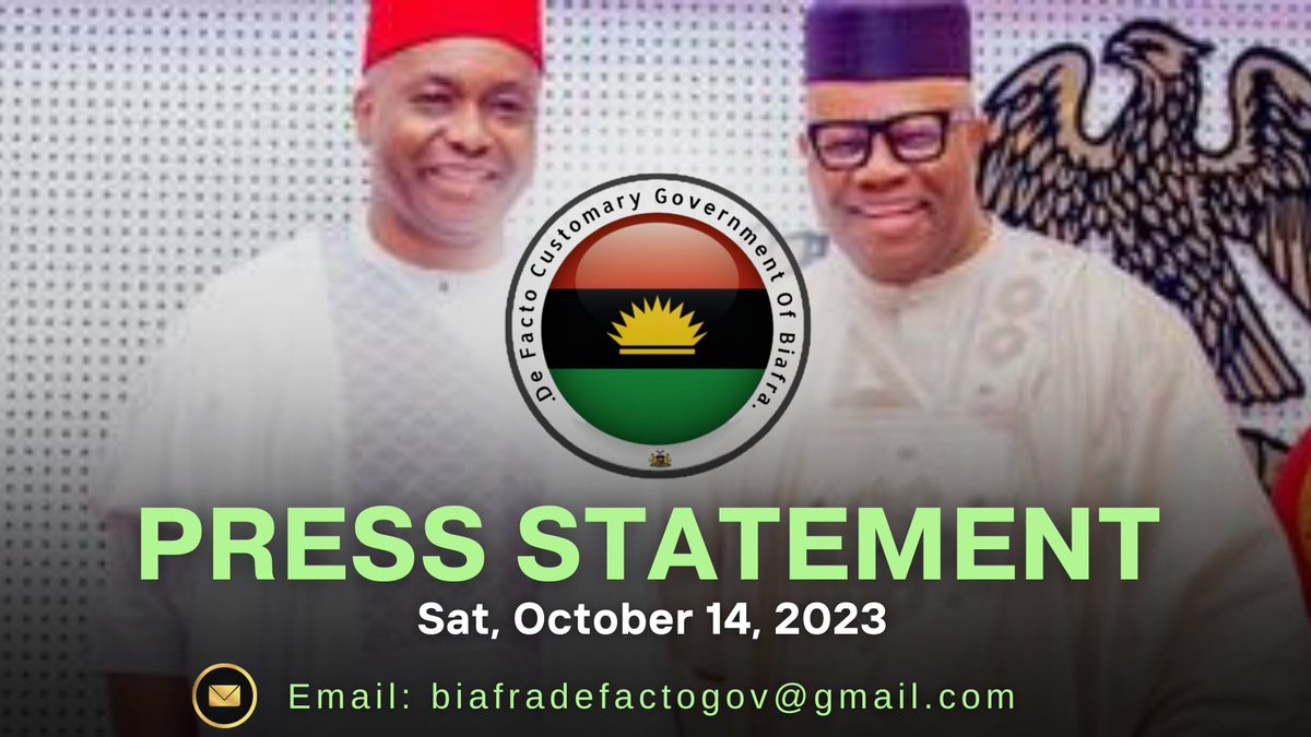 BiafraHuman's tweet photo. PRESS STATEMENT

For Immediate Release

Saturday, Oct 14, 2023

SOUTHEAST, THE EASTERN REGION IN NIGERIA, OR BIAFRA REMAINS AN INDELIBLE POLITICAL CHALLENGE: BDFCG Warns South Eastern Political Jobbers, Led by Senator Akpabio.

https://t.co/JHZsiyALZ7 https://t.co/yopJinXhmR