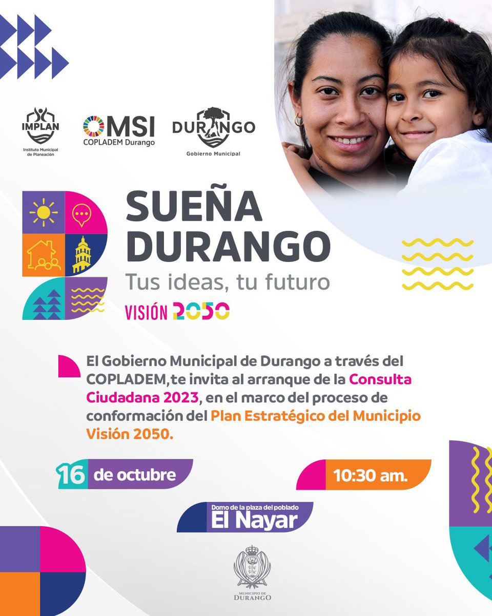 IMPLANDGO's tweet photo. 🟣Participa en la Consulta Ciudadana 2023.

¡Sueña Durango! Tus ideas, tu futuro. 🙋🏼‍♀️🙋🏽🙋🏽‍♂️ 

#Visión2050 #CC23 #ElFuturoEsContigo 🐺📲 https://t.co/mfvrrTh8gL