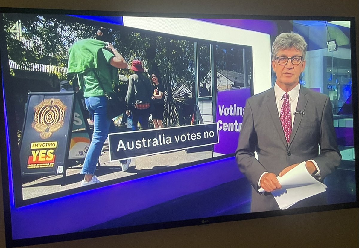 In the UK atm and the Referendum result was the 2nd story, a measured report which still showed we got it wrong today. 
Shame Australia. #Yes23