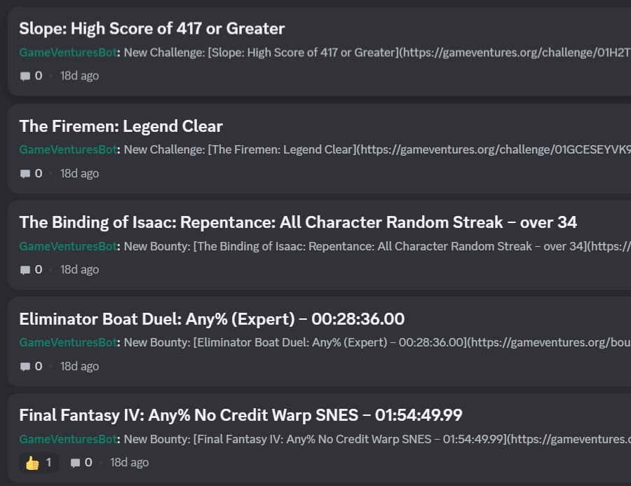 Gentle reminder about the Game Ventures Discord! It's the best way to discuss possible and current contests, our process, and other site features. We've also recently included dedicated channels for new contest threads and active streamers. Join today! discord.gg/F6f96JhUXX