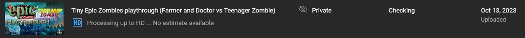 ceephour's tweet photo. This Friday the 13th weekend I was planning on 3 playthroughs of #TinyEpicZombies (by Gamelyn Games), starting yesterday. The video I uploaded got stuck in some kind of processing limbo for 15 hours or so.
So until then, here's the 2nd playthrough! https://t.co/MpHPRvZfj2 https://t.co/Kxr7ZKW4zg