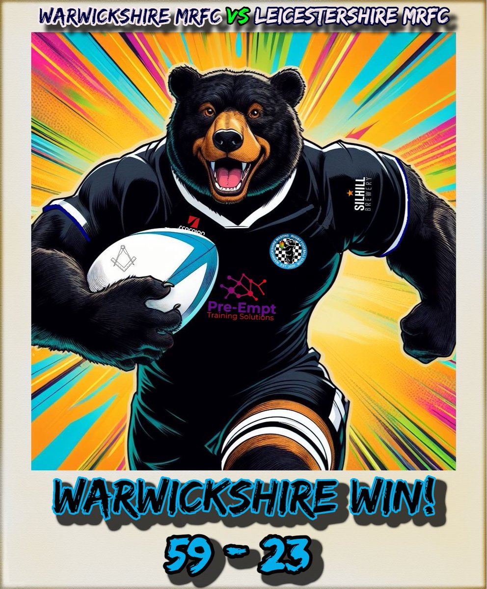 <a href="/WarksMRFC/">Warwickshire Masonic RFC</a> 🐻 59 vs 23 <a href="/LightBluesRFC/">Light Blues RFC</a> 🐯 

A great day out for all, playing the game in the right spirit. Many thanks to our gracious hosts <a href="/sc_rfc/">Sutton Coldfield RFC</a>.

We look forward to our next game. News soon!

#Freemasons #masonic #Rugby <a href="/WarksFreemasons/">Warwickshire Freemasons</a> @fiveofnineclub