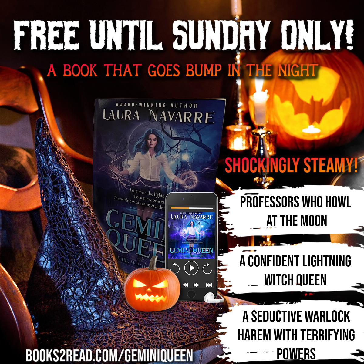 LauraNavarre's tweet photo. Gemini Queen: A Dark Witch Academy Paranormal Romance is FREE till Sunday and featured today on @eBookDaily ! https://t.co/vbd6Jd9VbM https://t.co/bISV0klrwS