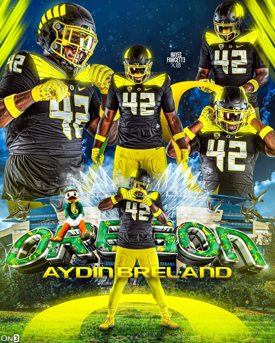 BREAKING: Elite 2024 DL Aydin Breland has Committed to Oregon! The 6’5 285 DL from Santa Ana, CA chose the Ducks over Georgia & Miami SCO Ducks 🦆 on3.com/college/oregon…