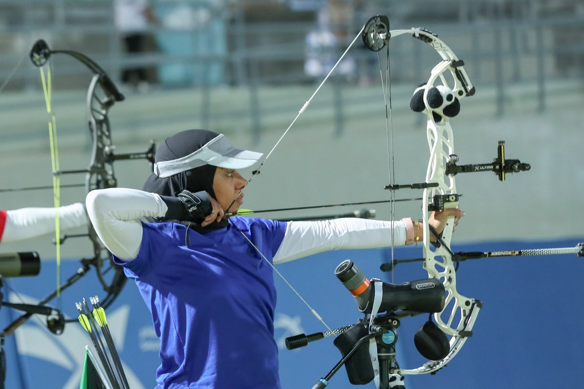 SaudiArcheryFed's tweet photo. 📸 | نبارك للمتأهلين لفئة القوس المركب (سيدات) فردي:

مباراة الميدالية الذهبية
🥇 فاطمة المشهداني 🇮🇶 
🥇 آمنة العوضي 🇦🇪 

مباراة الميدالية البرونزية
🥉 جمانة النجار 🇦🇪
🥉 حنان المياس 🇰🇼

#سهامنا_عربية 🏹
#البطولة_العربية13_للسهام
#الاتحاد_السعودي_للسهام https://t.co/kaiozj66L8