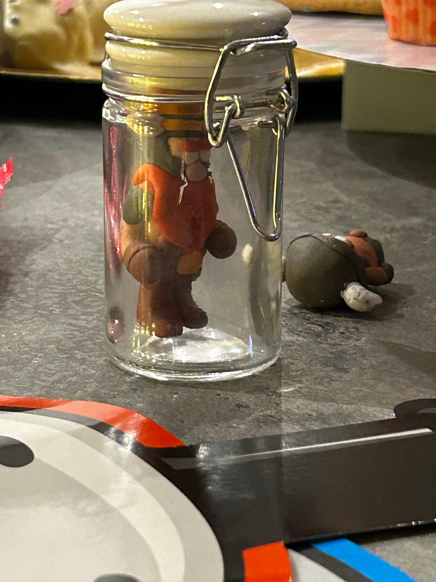 Having friends who aren’t chronically online is wild because one of them got another a figurine in a jar as a gag gift and was completely unaware of the *implication*