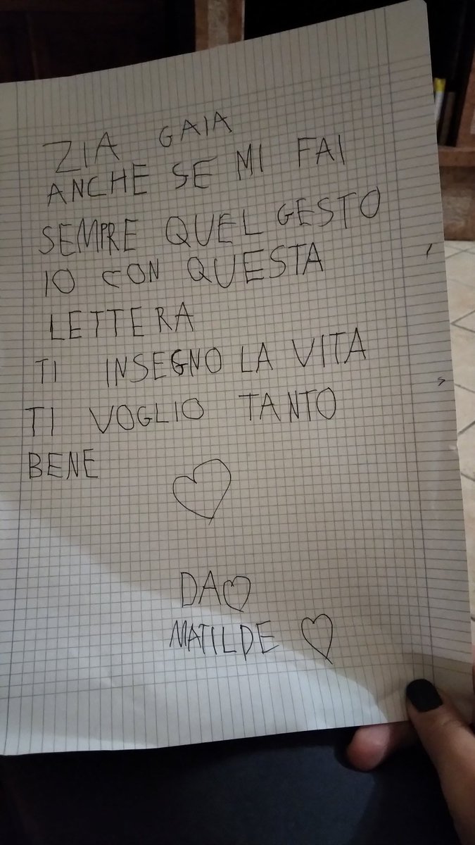 Io: faccio il dito medio a mia nipote 

Mia nipote: