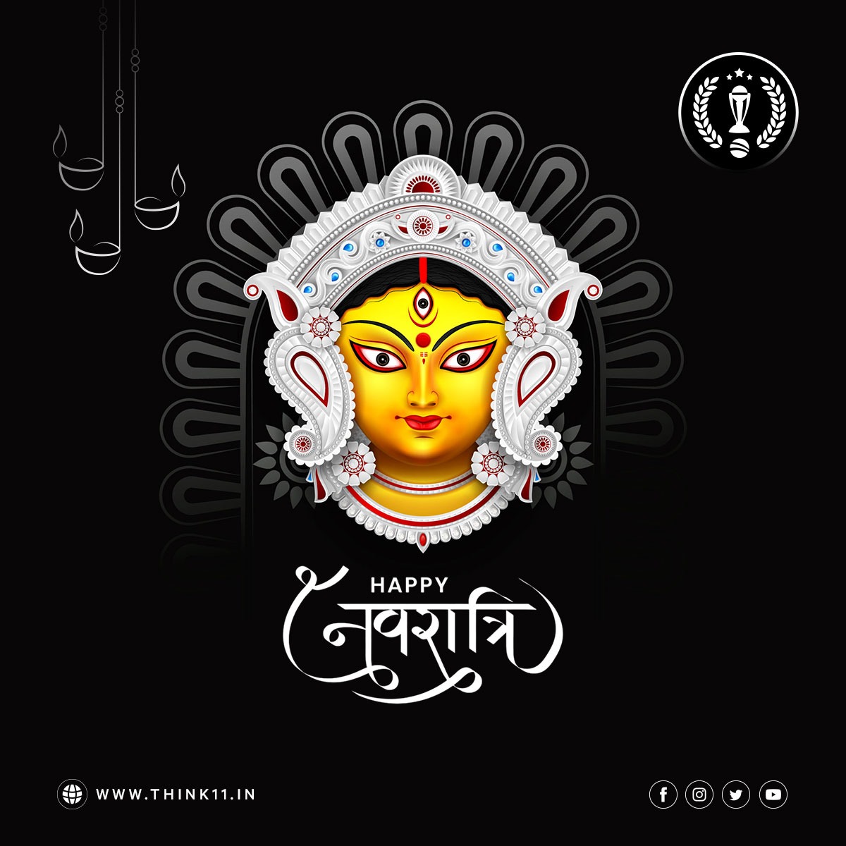 Think11app's tweet photo. 🌺🙏 Happy Navaratri to all our dear users from Think11! 🌟 May this auspicious festival bring joy, prosperity, and the blessings of the divine into your life. 🌼🌙 Let's celebrate the victory of good over evil and the power of the Goddess! 🌸🎉 #Navaratri #Think11 #FestiveGreetings