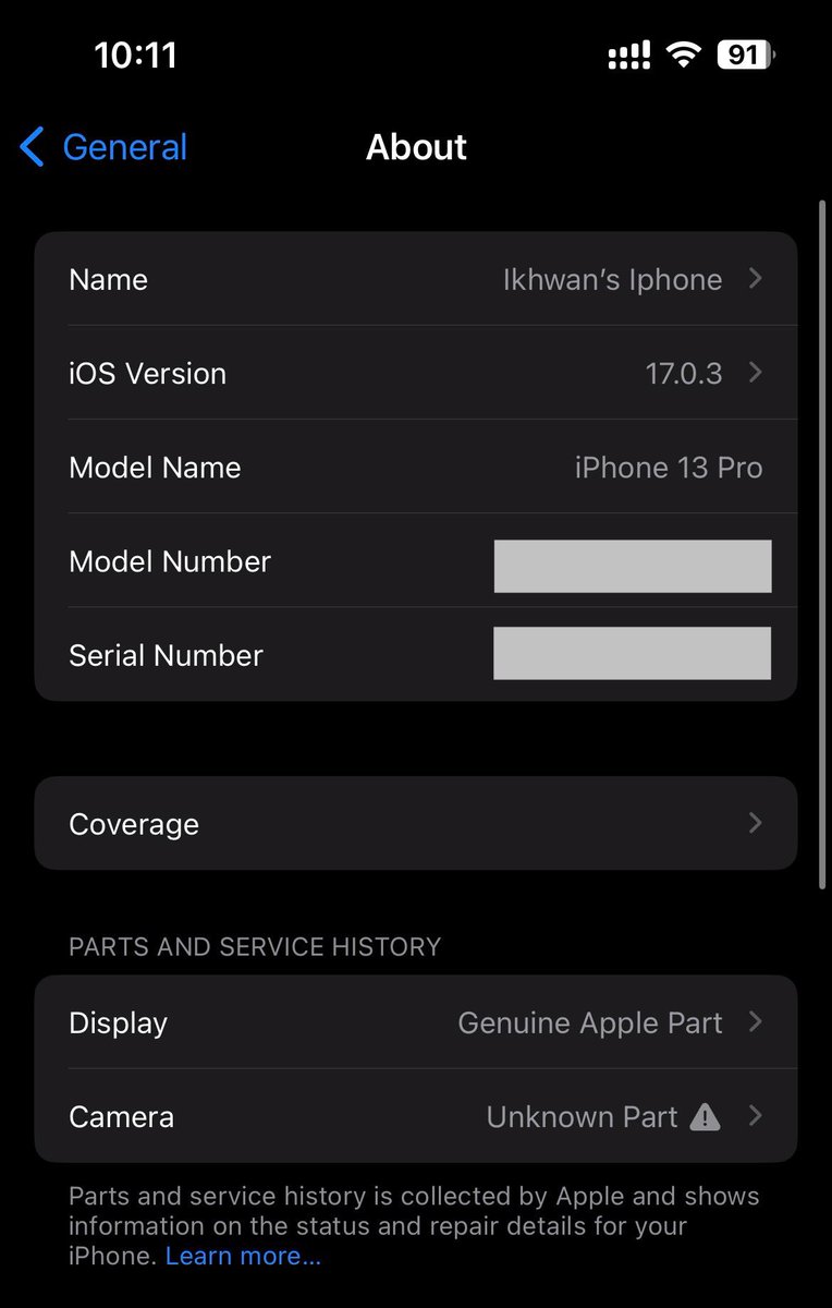 ikhwanmarwan's tweet photo. @XavierNaxa Tukar under AAR (SNS Network). Boleh jadi kemungkinan sebab update ios ke? Sekarang pakai ios v17.0.3 https://t.co/fhOmNHmaJ3