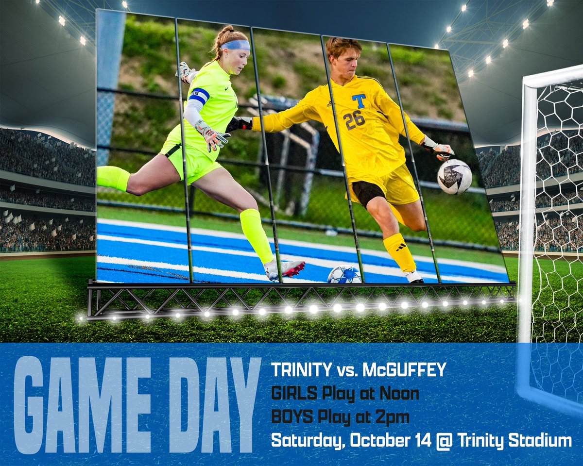 Come cheer on the Girls and Boys Trinity Soccer teams today as the take on McGuffey at Hillers Stadium!