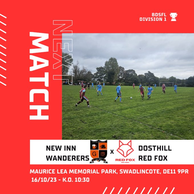 DosthillRedFox_'s tweet photo. The first game of our new era sees us match up against @NewInnWanderers!

Last season saw both teams pick up an away win, the boys will be hoping for the same again this weekend! https://t.co/ZVDI8edhyD