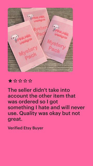PinkMilkDesigns's tweet photo. I guess sometimes the mystery pack that contains a random item is just too mysterious and random…. https://t.co/HkHsleXjrJ
