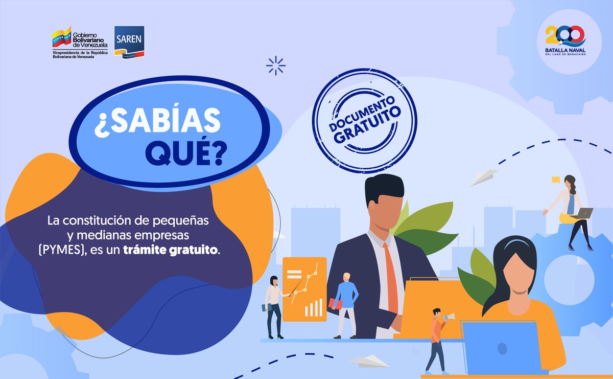 Saren_ve's tweet photo. #SabíasQué 👉 La constitución de pequeñas y medianas empresas #Pymes, es un trámite gratuito. 

#14Oct 
#MisiónNevadoEsAmor https://t.co/MupDP4PoJb