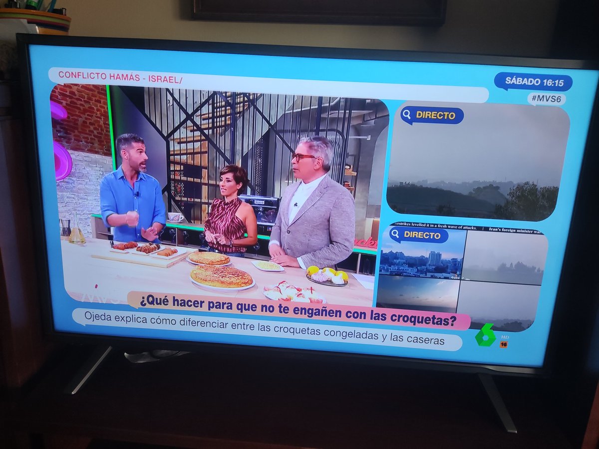 motedu's tweet photo. En la sexta, Boris haciendo croquetas y a doble pantalla la guerra en directo. Quieres hacer un chiste sobre la banalización de las consecuencias de la guerra y no te sale mejor. https://t.co/9Rsyir2PMo