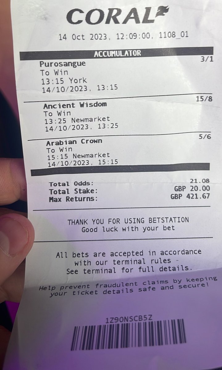 L_crowder's tweet photo. @equinties Cheers gents - held faith with the rocket in the first at York 👍🏼 https://t.co/C5FgE3qk7E