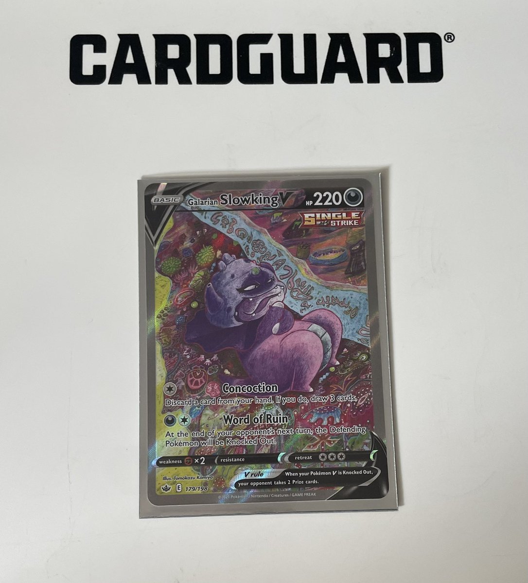 PokemonCards365's tweet photo. Galarian Slowking V #Pokemon #Cardguard https://t.co/RpRrzIci0z