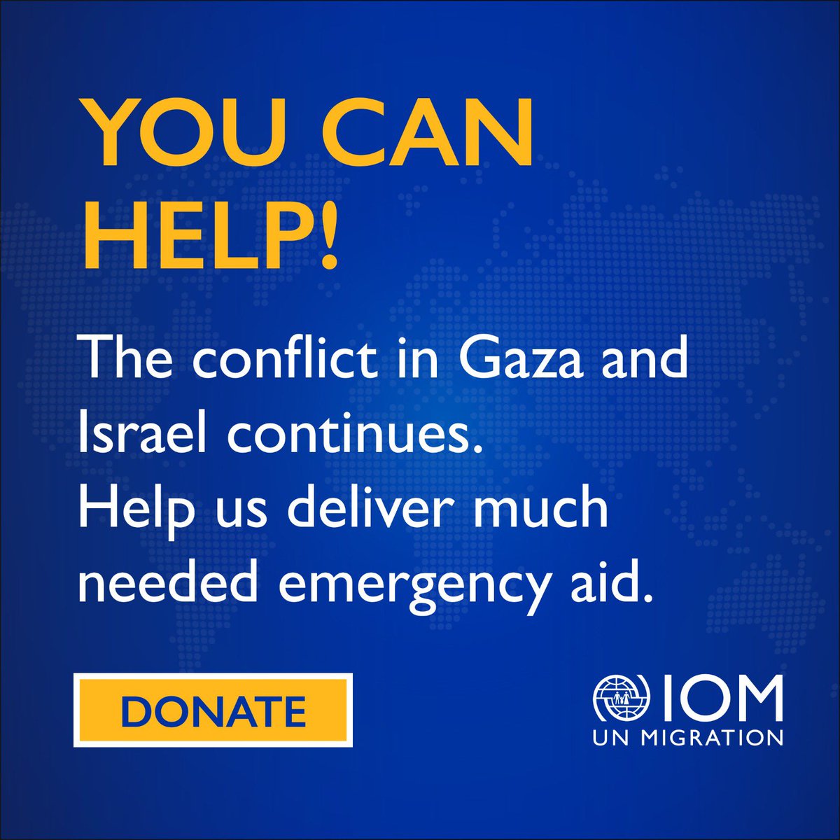 Thousands have been killed and hundreds of thousands have been internally displaced in the Gaza Strip.
 
IOM stands ready to support humanitarian efforts. We need your help today!

Your support is critical in our mission to deliver emergency aid.

Donate: donate.iom.int/gaza