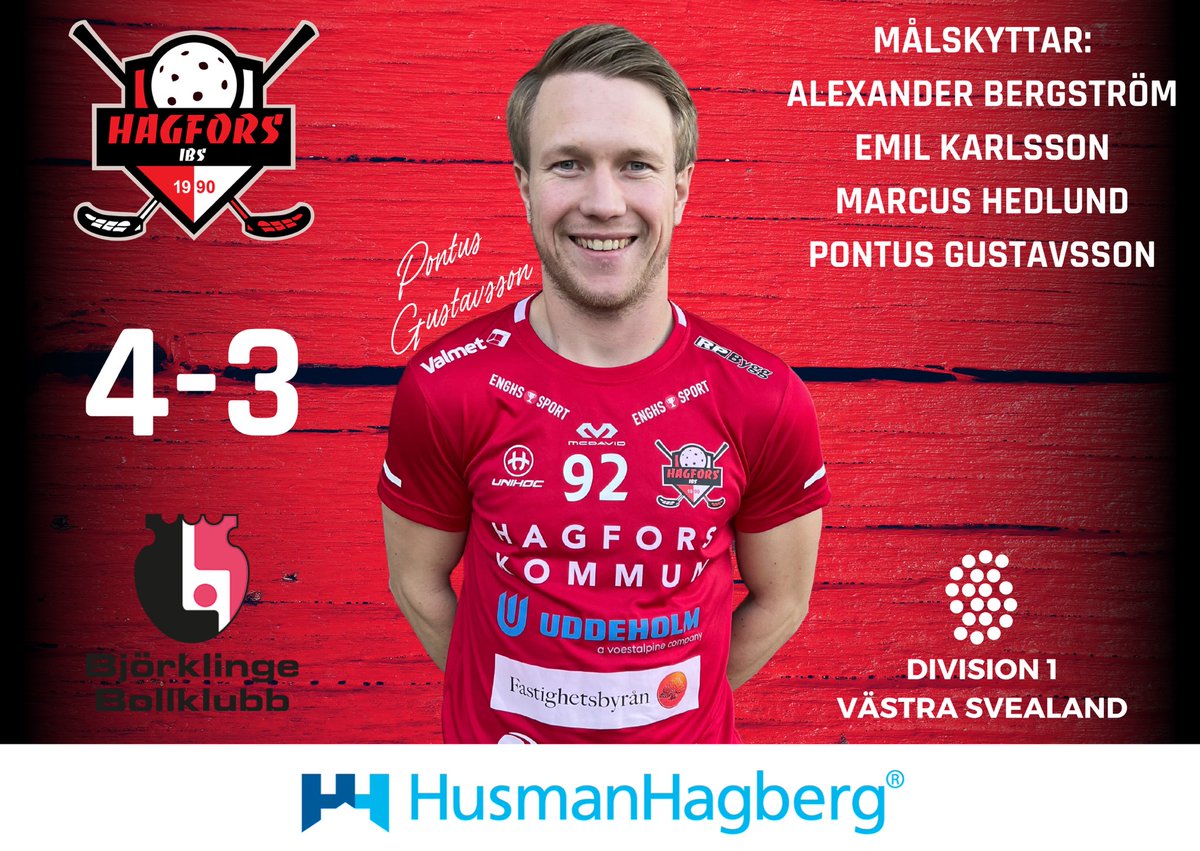A-laget vann dagens hemmamatch mot Björklinge BK med 4-3. Kapten <a href="/PGustavsson92/">Pontus Gustavsson</a> satte det matchvinnande målet. 👏

Emil Karlsson gjorde sitt första mål i Hibs. 🤩

#hibs #innebandy 🔴⚪️⚫️