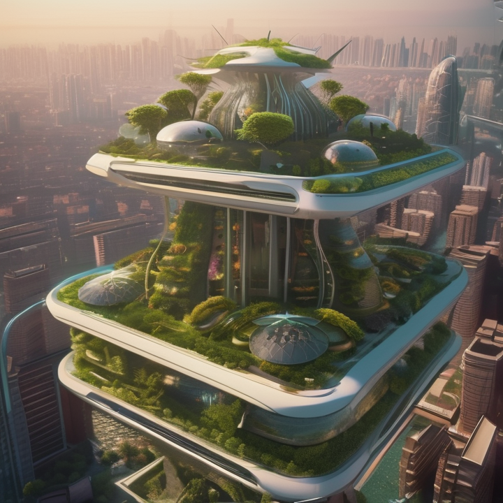 TMRWradio's tweet photo. By 2100, every rooftop was a thriving garden, rewilding cities. Smog was history, thanks to carbon-eating nanodrones. Rising sea levels birthed floating eco-cities, education was free and achieved climate equity. We embraced problems as puzzles, our world hugged tighter. https://t.co/gONRgaO0TR