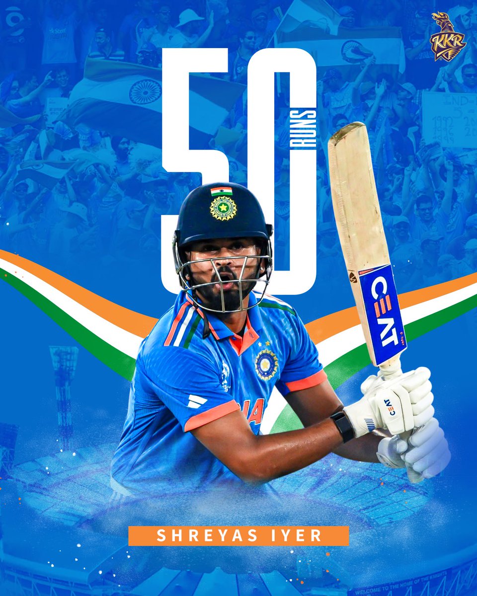 KKRiders's tweet photo. India’s number four and his score! 🔥

#AmiIndia #CWC23 #INDvPAK #ShreyasIyer https://t.co/vPHLKw6f2N