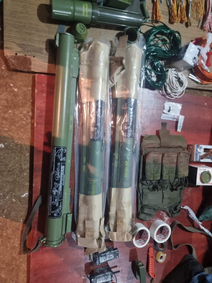Preliminary list of seized weapons &amp; equipment:
• 87 pieces of TM-100 explosives
• 3 grenade launchers 
• AK-47 
• MRUD anti-personnel mine
• 14 magazines
• Ammunition
• 63 electronic detonators
• 23 mechanical detonators
• 1 clock for activation
• 1 M79 hand grenade...
