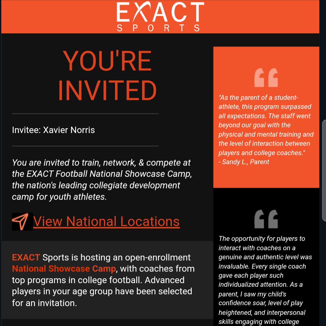 Thanks for the invitation <a href="/EXACTSports/">EXACT Sports</a>