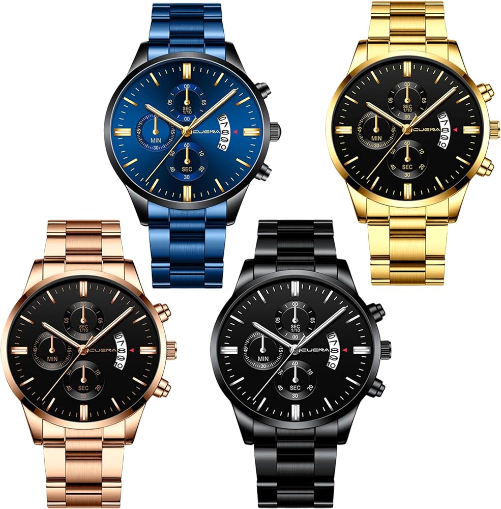 ArMan1199_'s tweet photo. yunanwa 4 Pack Men's Watches Luxury Casual Dress Business Waterproof Military Quartz Wristwatches for Men Stainless Steel Band Gold Black Blue Silver Wholesales Set Assorted

 👉👉Shop NOW : https://t.co/ojgMw6PgxN

#watch #watchthis #watchattoms #watch007 #watch2earn #Amazon https://t.co/XXWojYWKqX